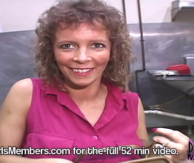 Freaky MILF Masturbates In Night Club Kitchen