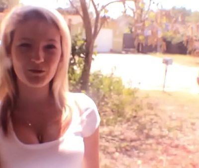 Horny blonde girl bounces up and down big black cock lover